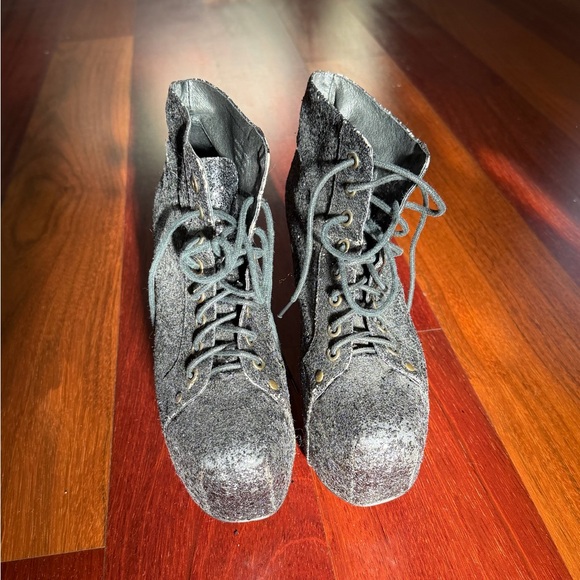 Jeffrey Campbell Lita Black Glitter Boots - Picture 5 of 8